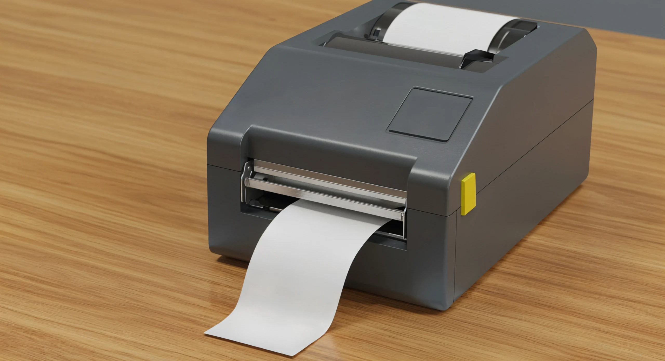 label-printer-wooden-surface